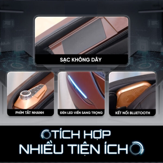 Ghế Massage Lifesport LS-379 – Đen Nâu Đỏ