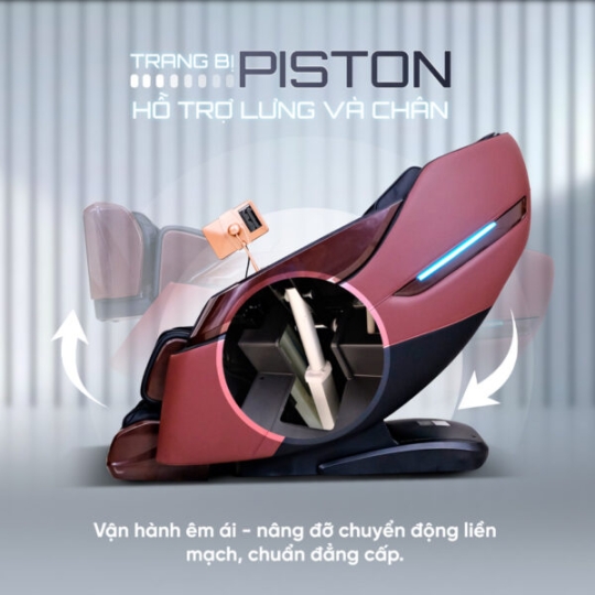 Ghế Massage Lifesport LS-379 – Đen Nâu Đỏ