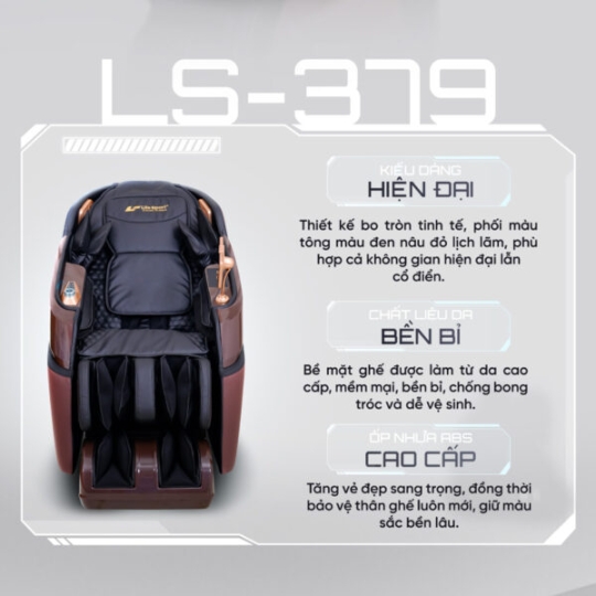 Ghế Massage Lifesport LS-379 – Đen Nâu Đỏ
