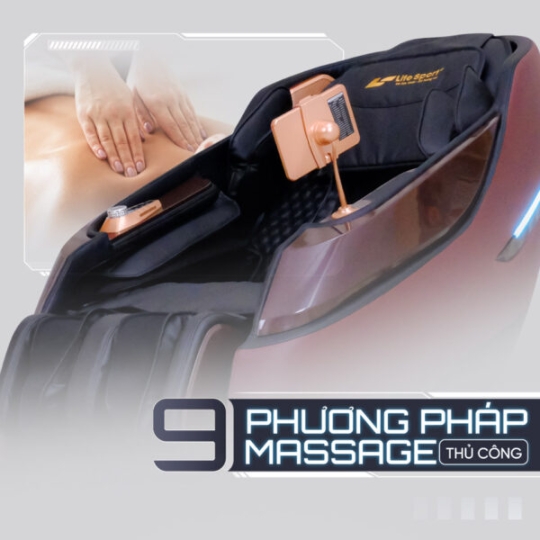 Ghế Massage Lifesport LS-379 – Đen Nâu Đỏ